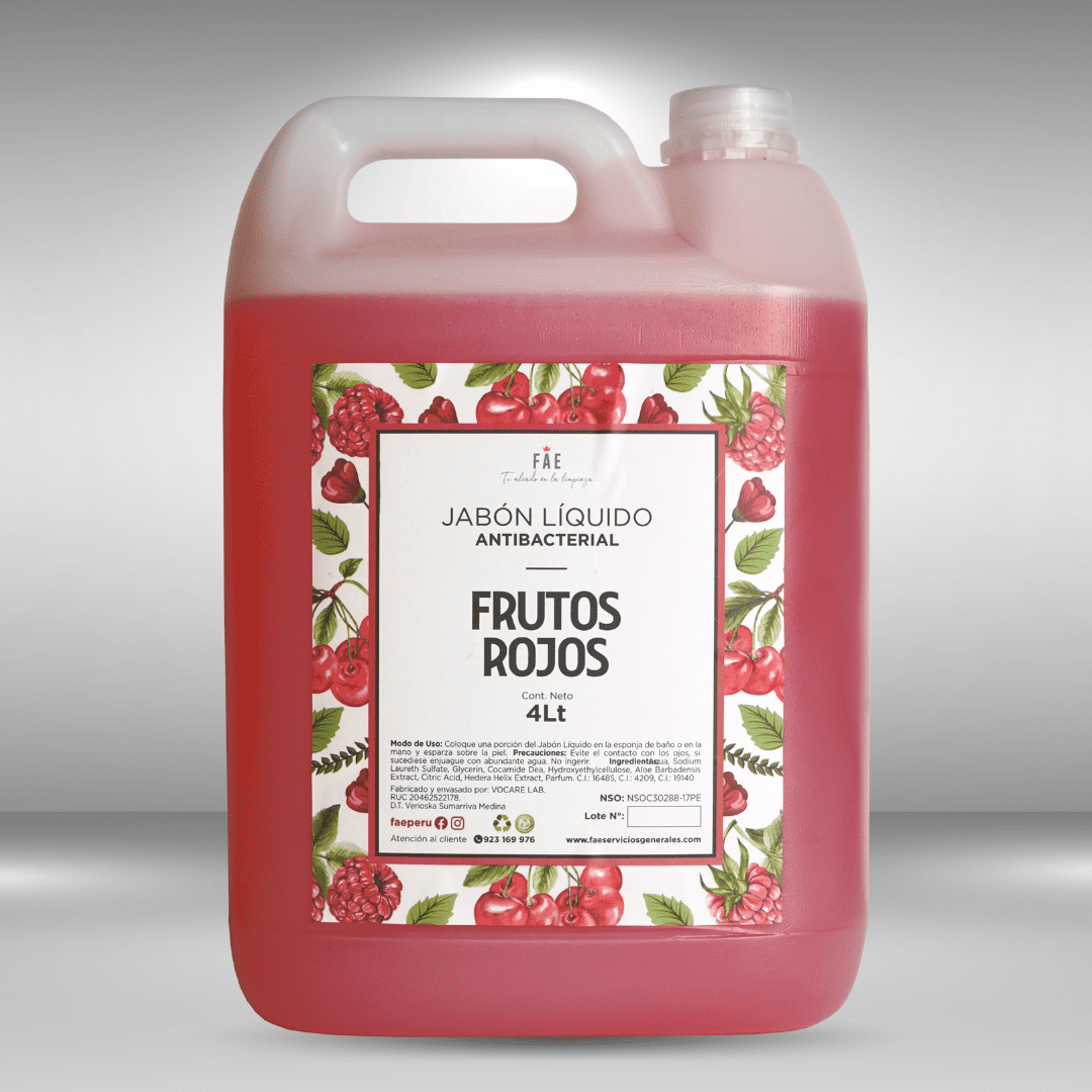 Jabón Liquido FAE Galón x 4 Lt FRUTOS ROJOS - FAE-001-0029 HOGAREMPRESA Portada Jabón Líquido FRUTOS ROJOS